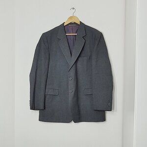 Select Vintage Men's Gray 100% Pure Wool Oversized Sport Blazer Size R-48 Retro